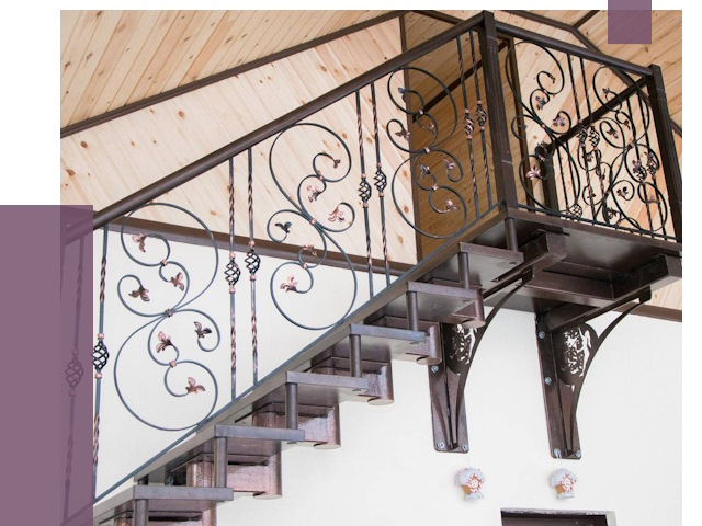 Кованые лестницы в Новодвинске от 79771 руб. под ключ