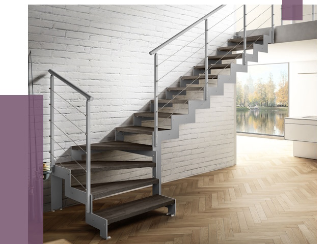 Г-образные лестницы под ключ в Новодвинске от 37073 руб. | ПРОЛЁТ-Нвд