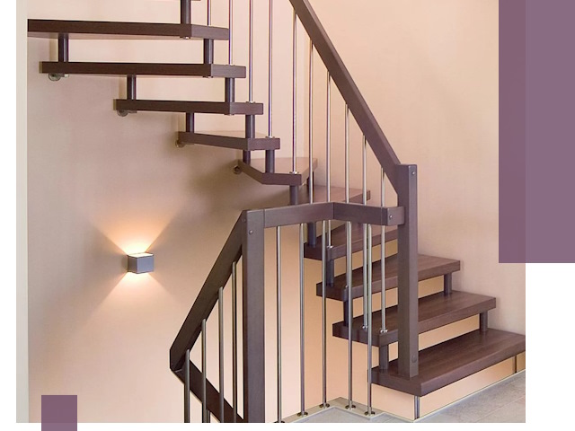 Изготовление лестниц на больцах в Новодвинске под ключ