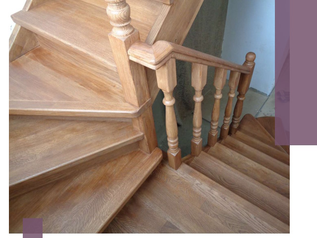 Дубовые лестницы под ключ в Новодвинске: изготовление и монтаж