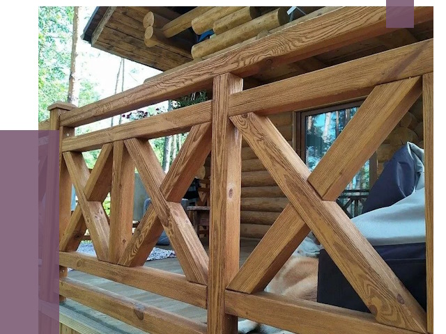 Деревянные перила под ключ в Новодвинске от 7670 руб. 