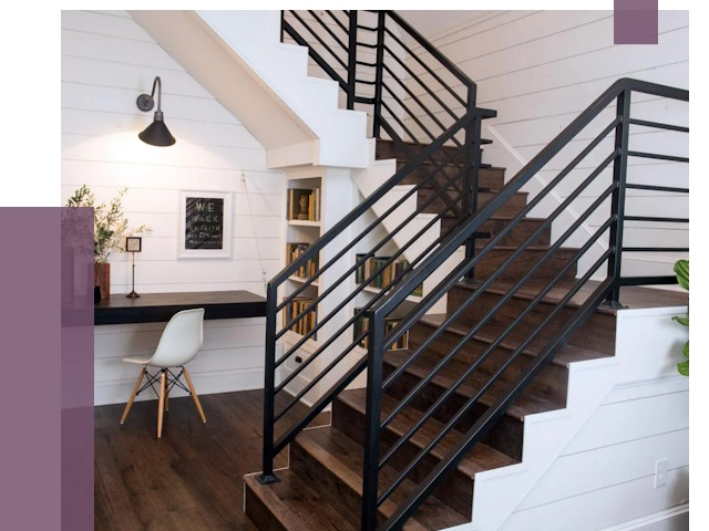 Перила для лестницы в доме в Новодвинске от 7415 руб. — ПРОЛЁТ-Нвд