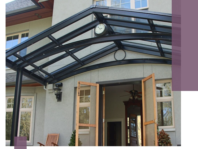 Изготовление и монтаж навесов и козырьков в Новодвинске