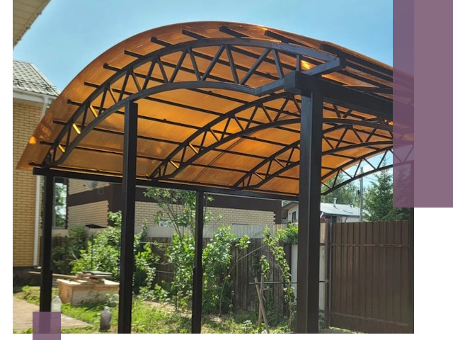 Изготовление навесов под ключ в Новодвинске из качественных материалов