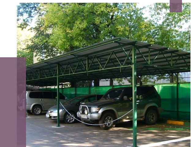 Навесы для парковки в Новодвинске от 80282 руб. заказать | ПРОЛЁТ-Нвд
