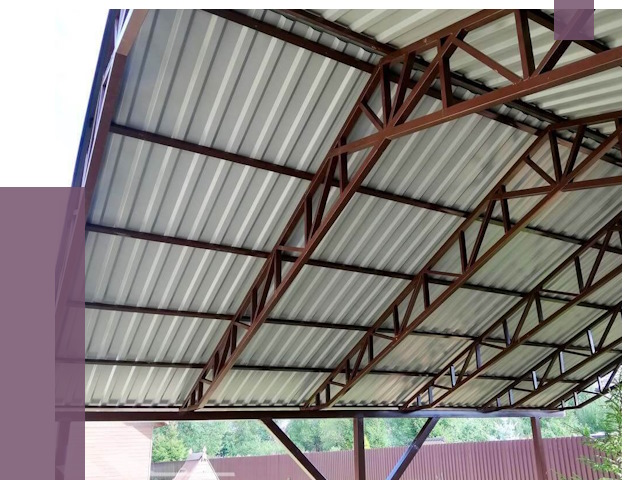 Навесы из профнастила в Новодвинске от 7363 руб. | ПРОЛЁТ-Нвд