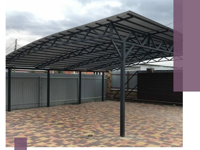 Металлические навесы под ключ в Новодвинске — изготовление и монтаж