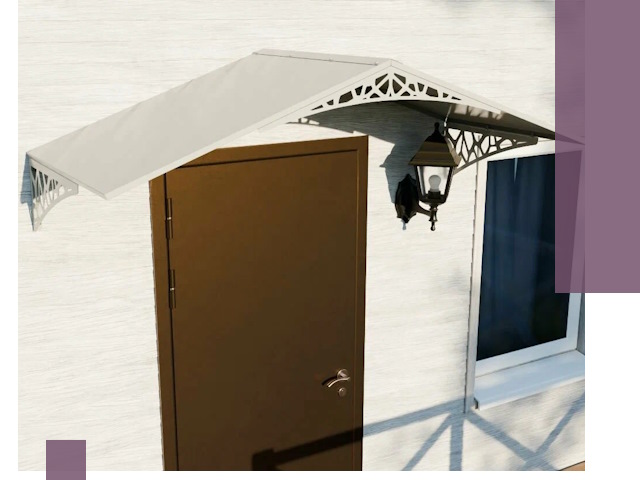 Металлические козырьки на входы и террасы в Новодвинске