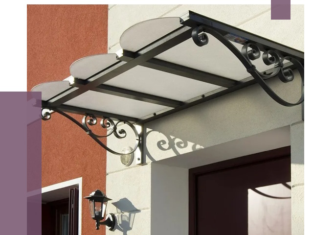 Односкатные козырьки в Новодвинске от 8386 руб.  | ПРОЛЁТ-Нвд