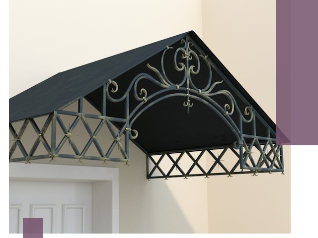 Двускатные металлические козырьки под ключ в Новодвинске