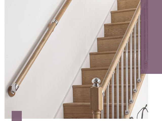 Пристенные поручни из стали и нержавейки под монтаж в Новодвинске